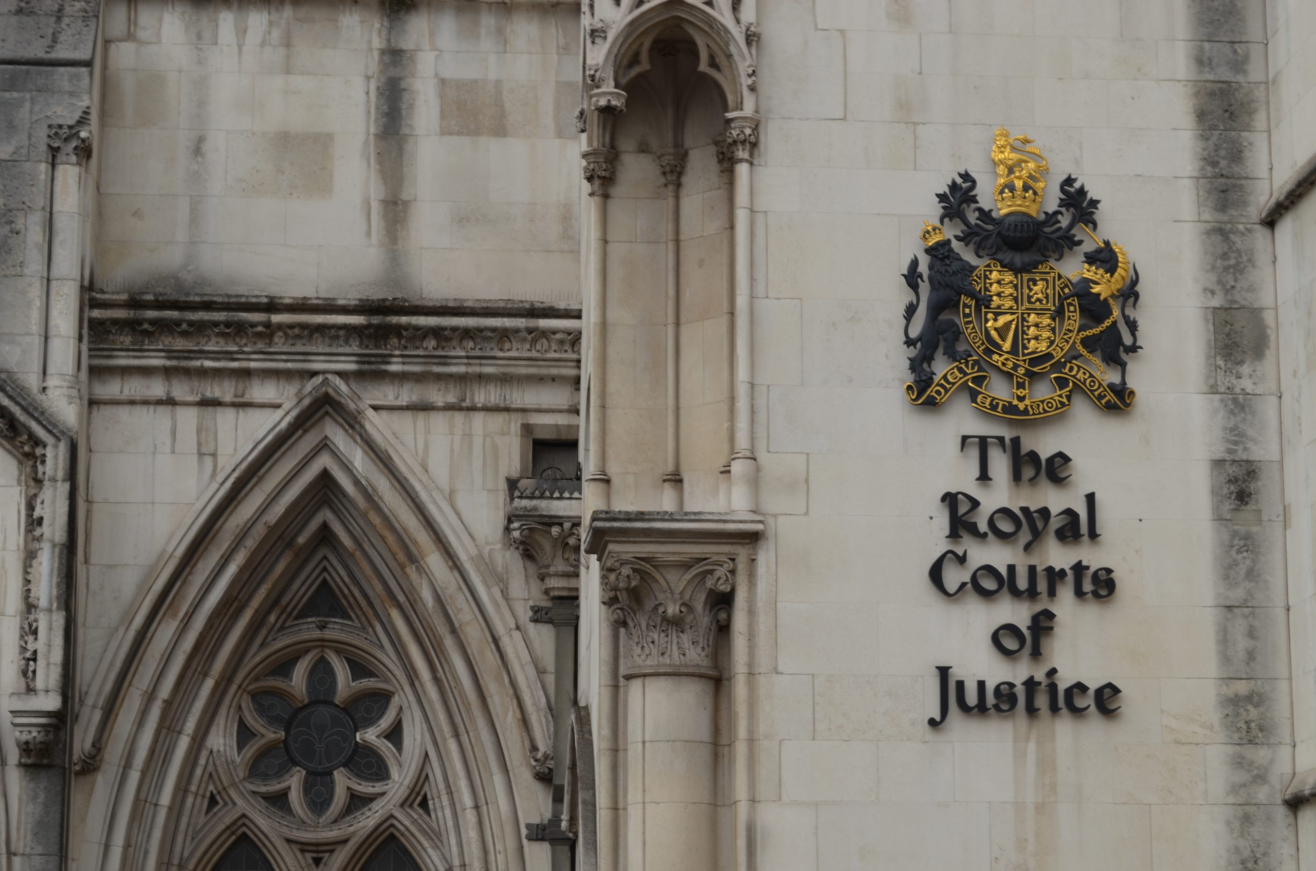 Image of the facade of the Royal Courts of Justice in London